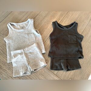 Lot of Little Bipsy Ribbed Tank & Biker Short Set 6-12M